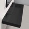 Trough Matte Black Ceramic Wall Mounted or Drop In Sink